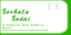 borbala bodai business card